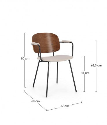 Chaise Sienn marron et Beige