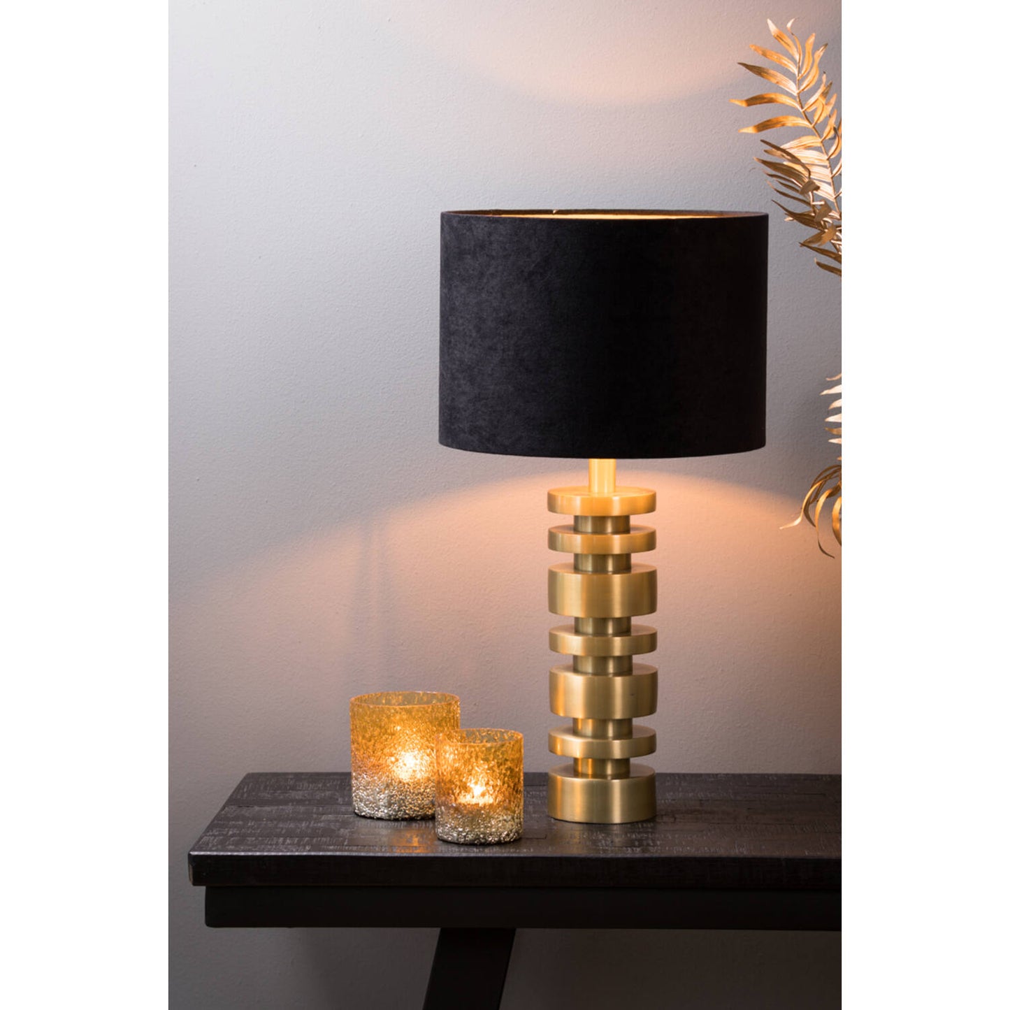 Abat Jour velours noir 30 cm