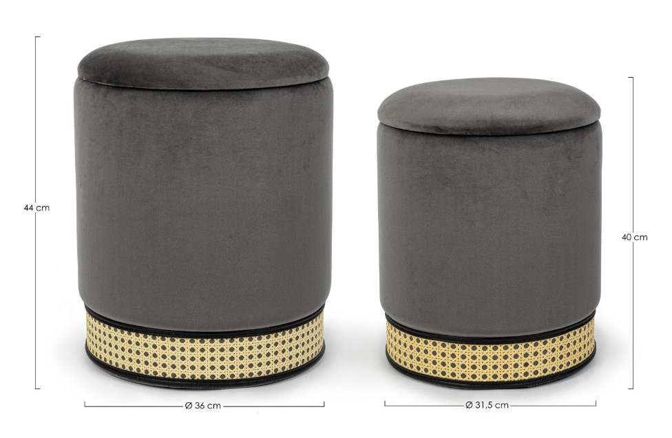 Ensemble de 2 poufs Milen