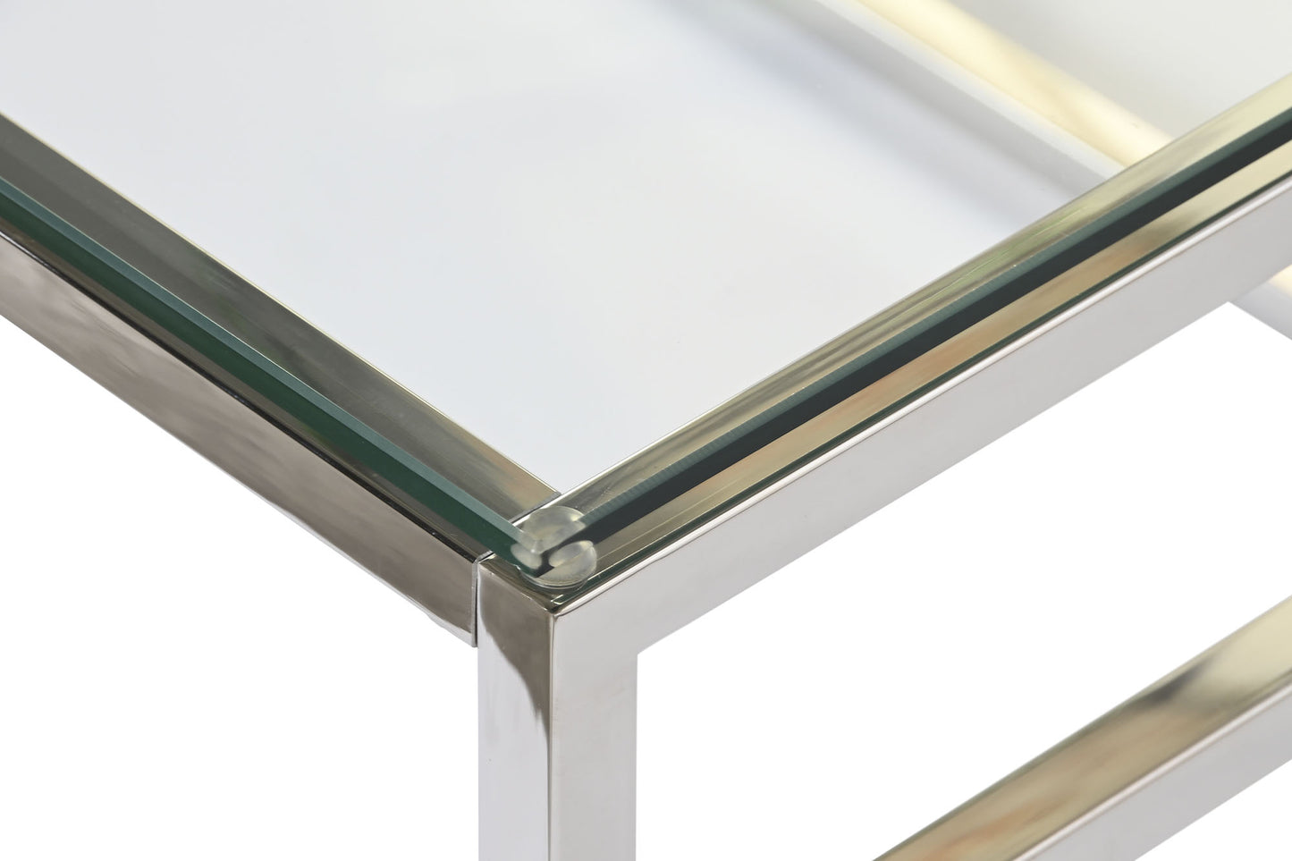 Table basse verre et nickel