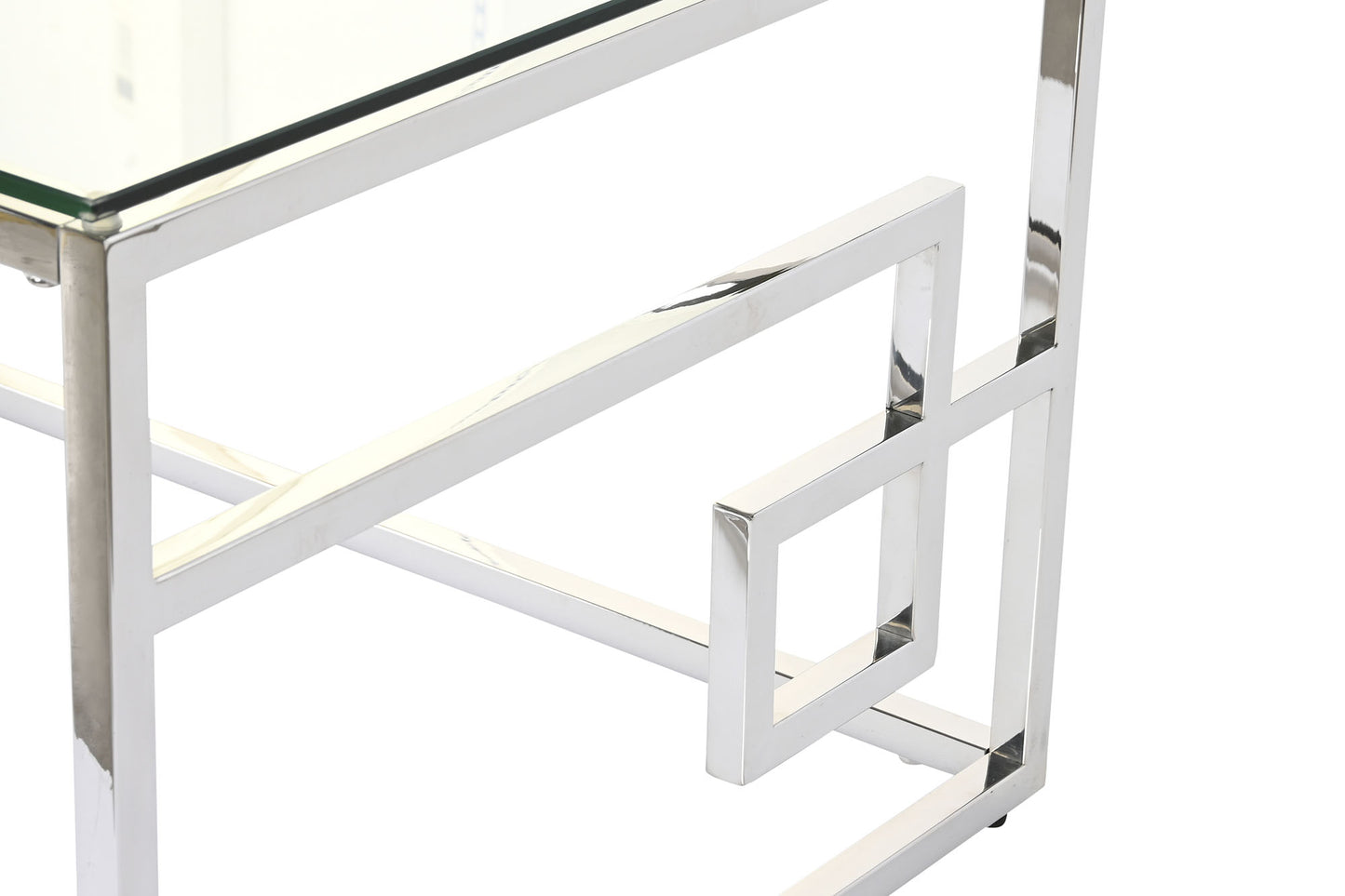Table basse verre et nickel