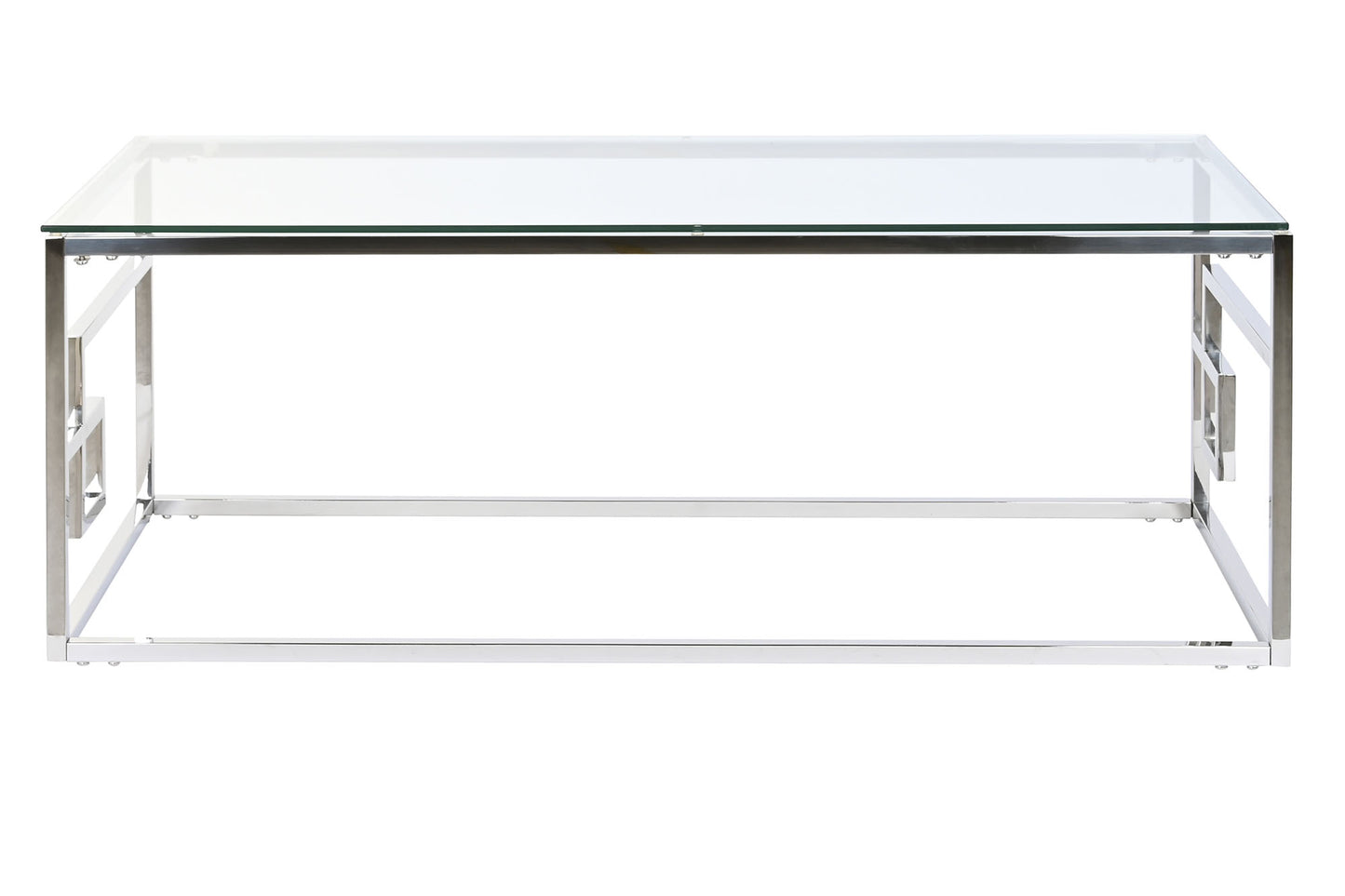 Table basse verre et nickel