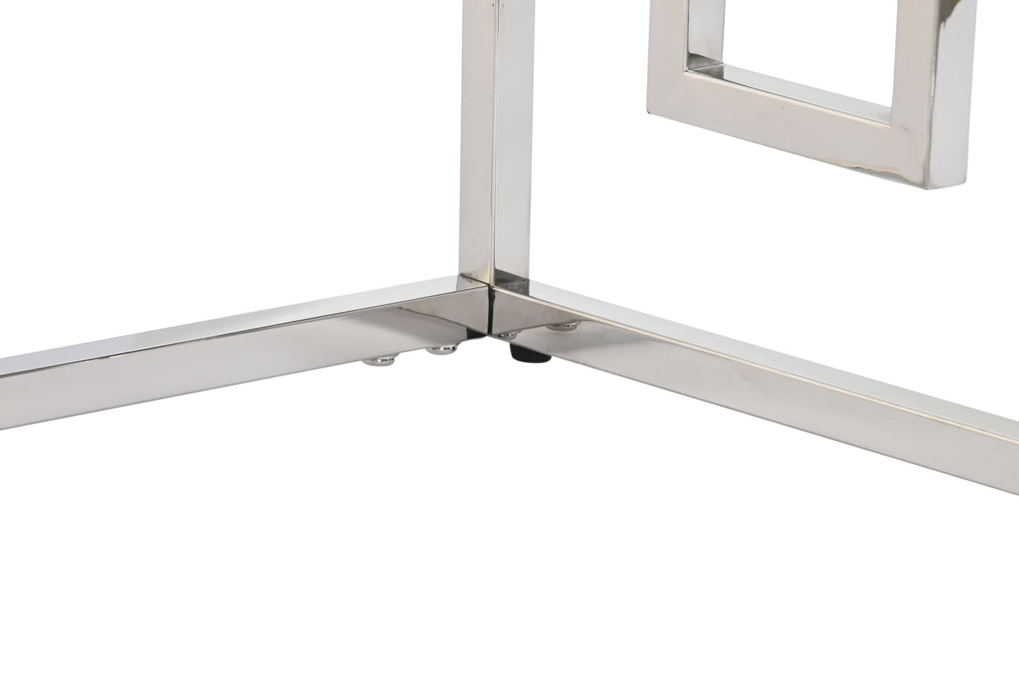 Table basse verre et nickel