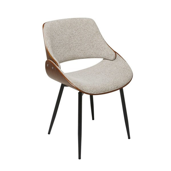 Chaise noyer et tweed Mann
