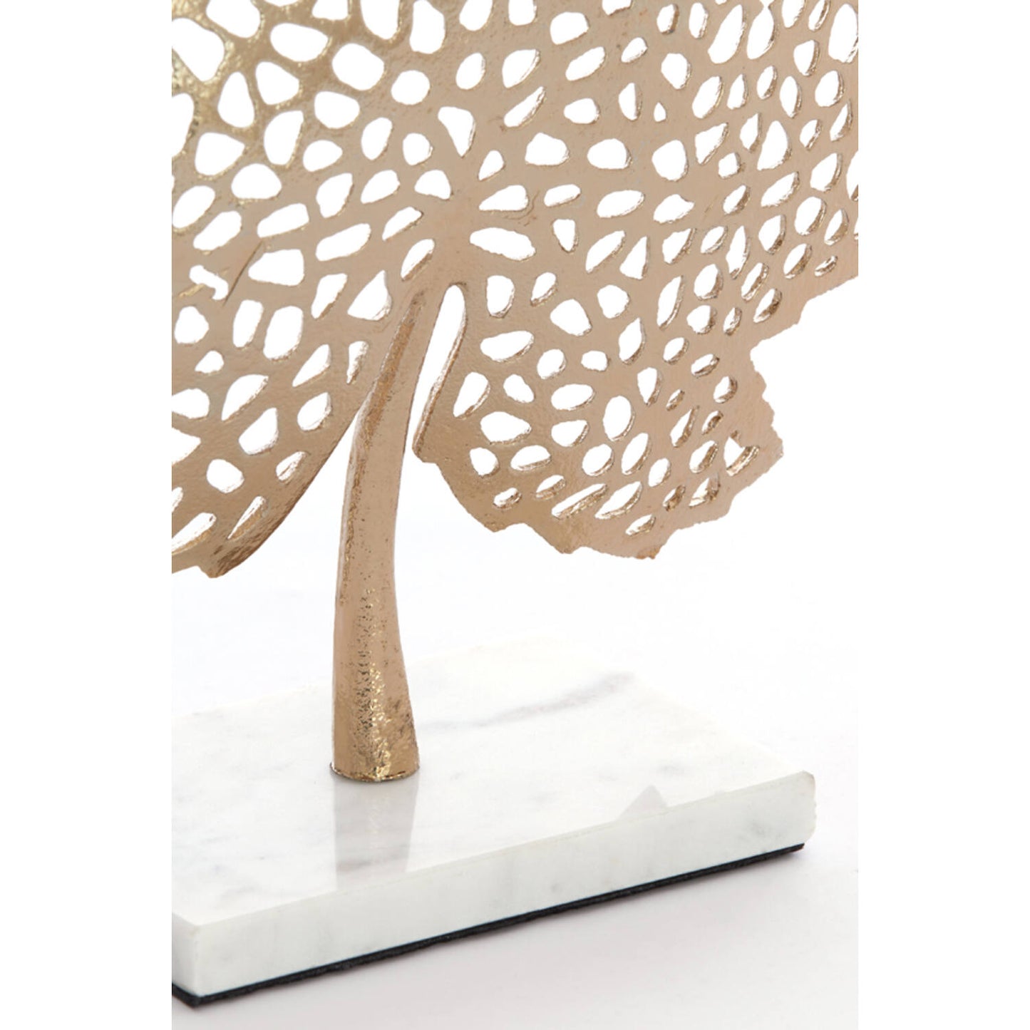 Ornement sur pied LEAF or+marbre blanc