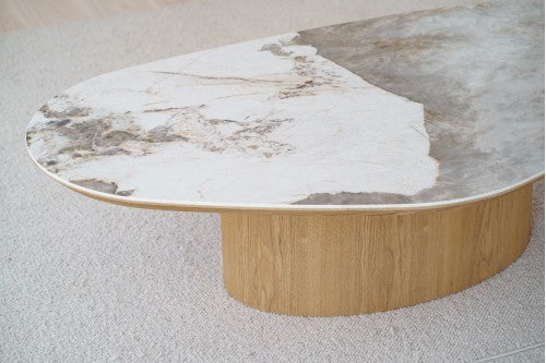 Table basse céramique et frêne