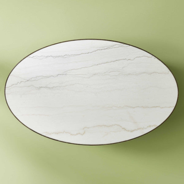 Table basse Forme Tulipe marbre chêne
