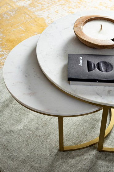 SET de deux TABLE BASSE marbre