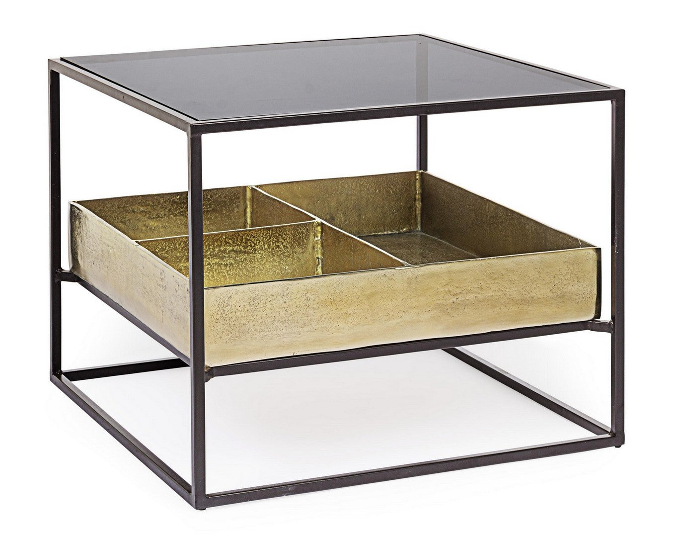 Table basse compartiment doré PM