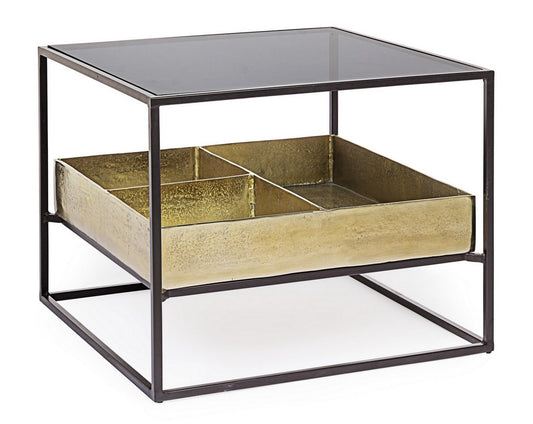 Table basse compartiment doré PM