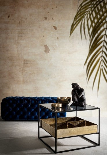 Table basse compartiment doré