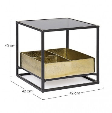 Table basse compartiment doré PM