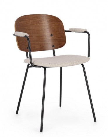 Chaise Sienn marron et Beige