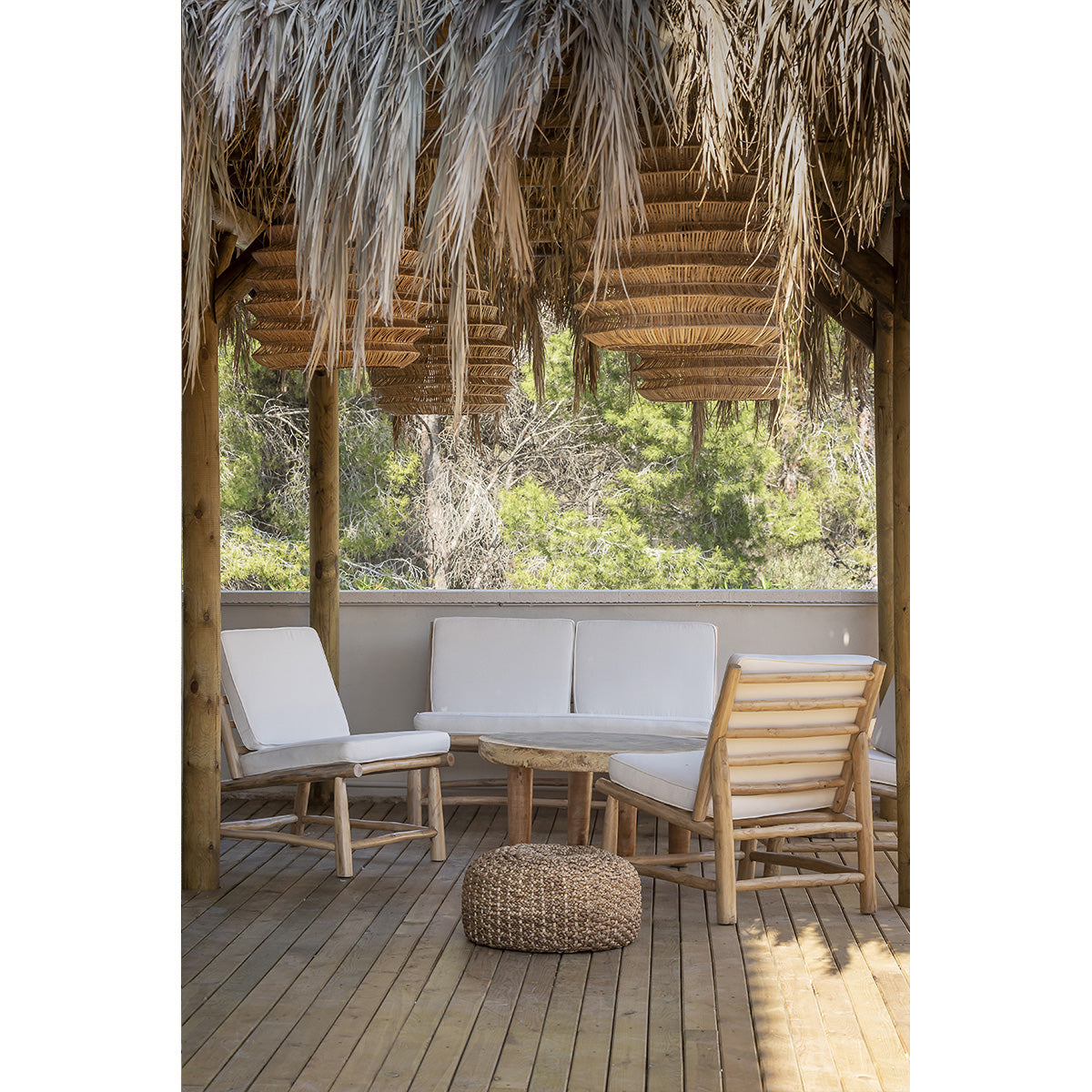 Fauteuil en teck naturel