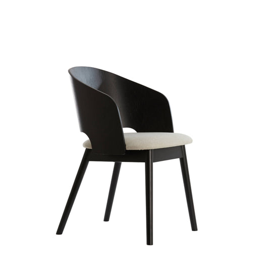 Fauteuil de table NIEB noir beige