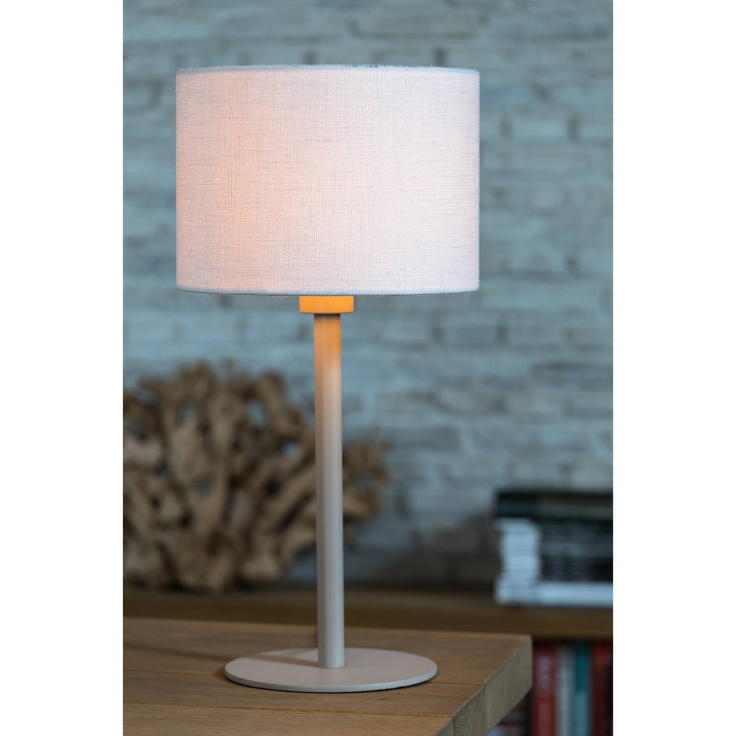 Abat-jour cylindre 25-25-18 cm  blanc cassé