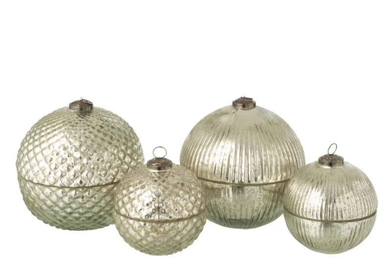 Bougie Parfumée Boule De Noël Verre Argenté