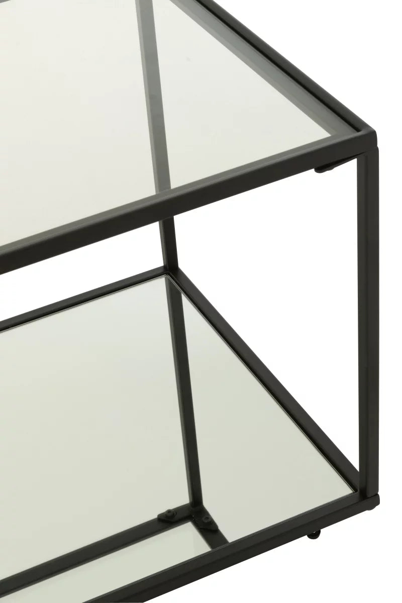 bout de canapé métal verre et miroir