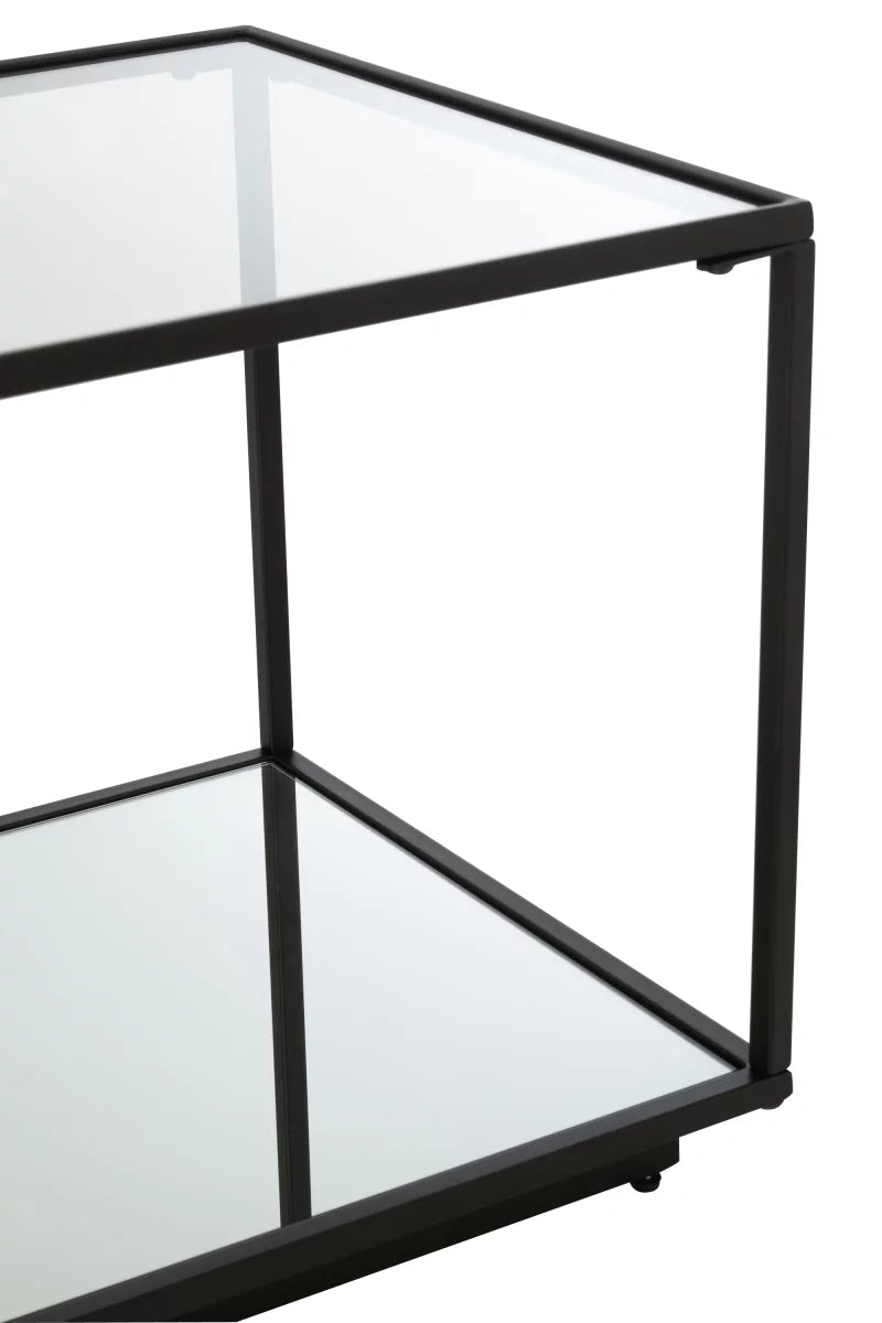 bout de canapé métal verre et miroir