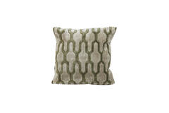 Coussin velours sable etvert pale