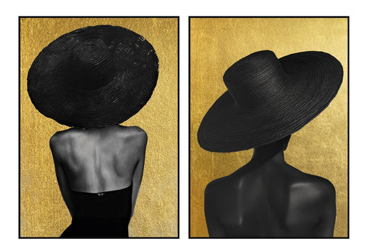 Tableaux Femme Or 2 modèles assortis