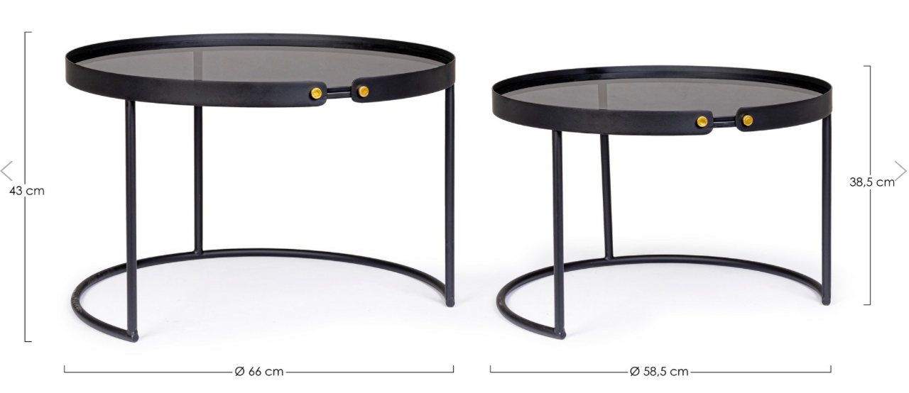 Set 2 tables basse gigognes ZEI
