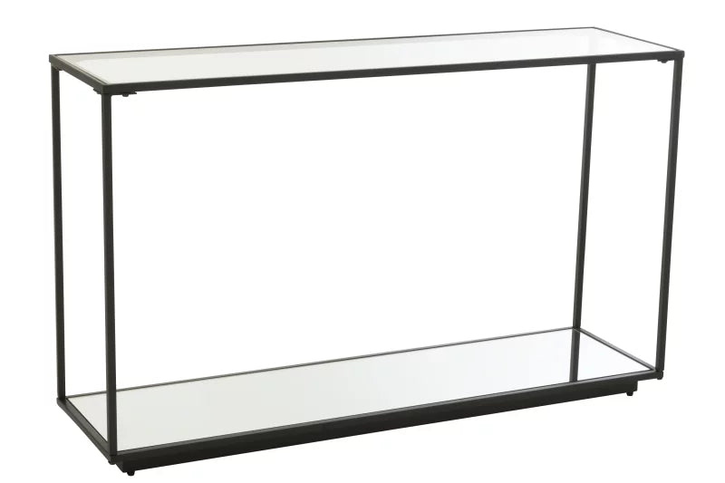 console métal verre et miroir