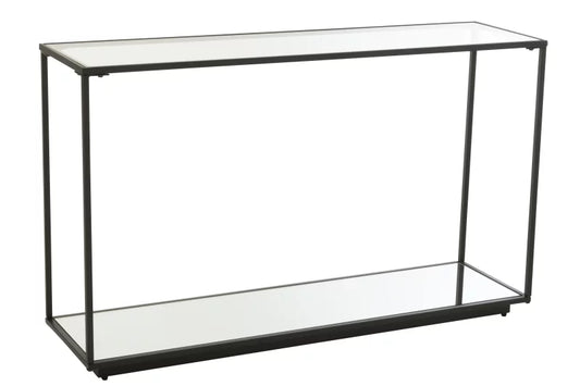 console métal verre et miroir