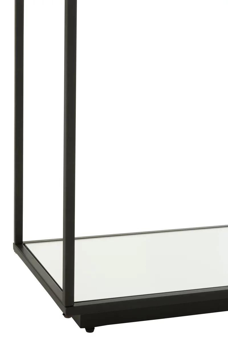 console métal verre et miroir