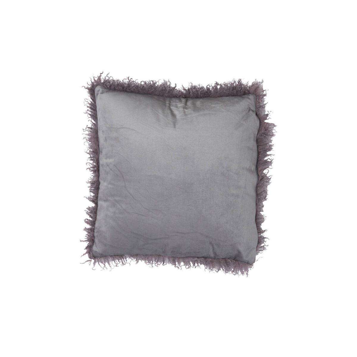 Coussin fourrure aubergine carré