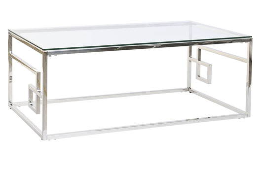 Table basse verre et nickel