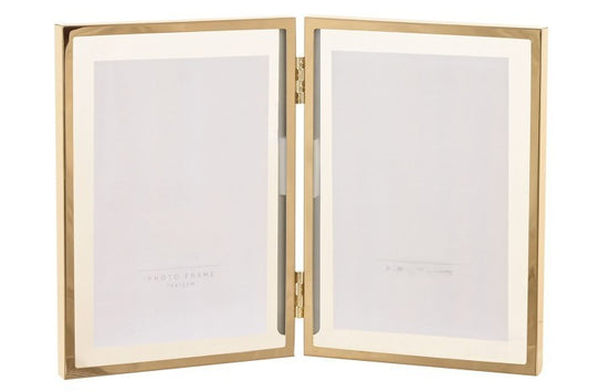 Cadre photo double Doré