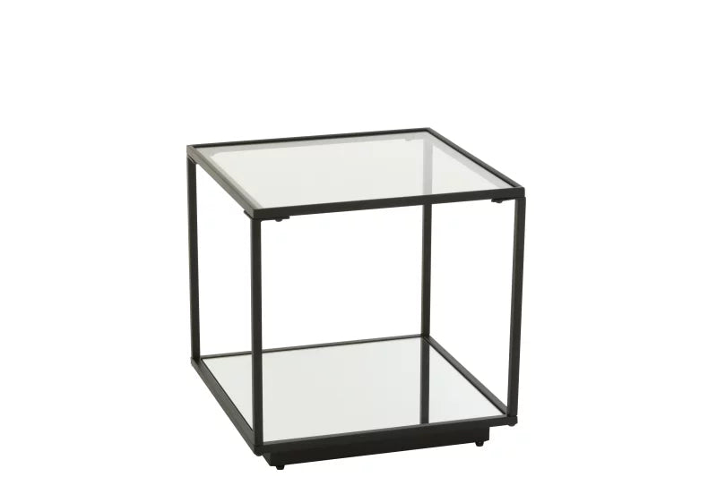 bout de canapé métal verre et miroir
