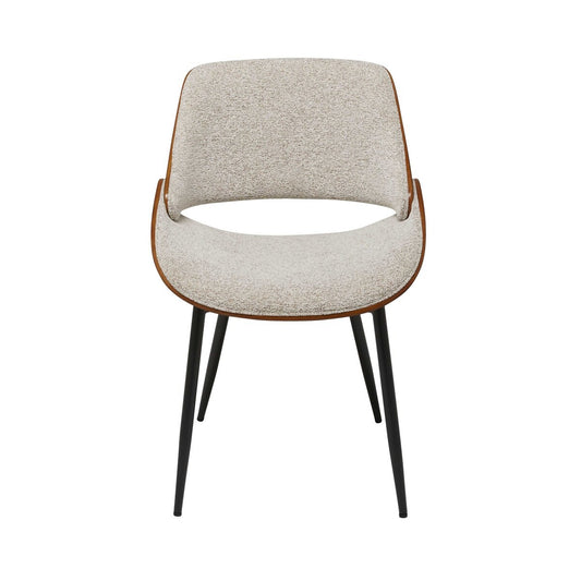 Chaise noyer et tweed Mann