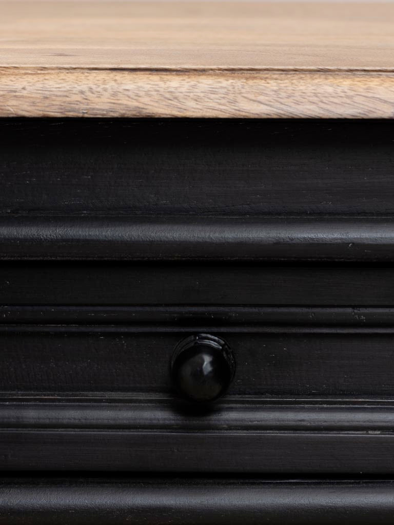 Console deux étages patine noire