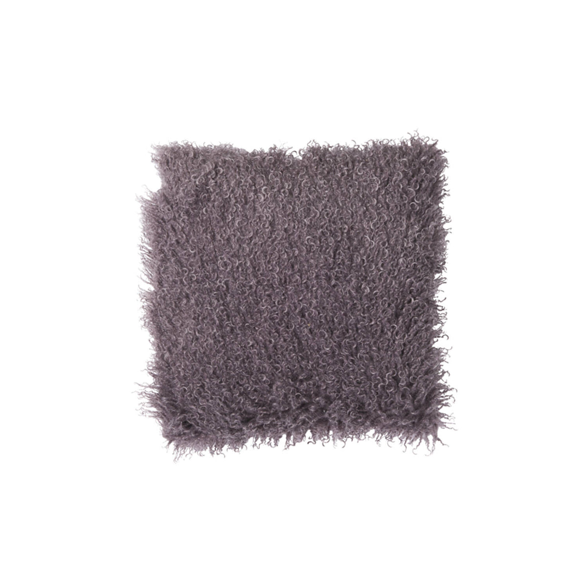 Coussin fourrure aubergine carré