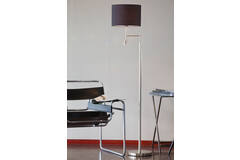 Lampadaire 140 cm nickel satiné avec LED