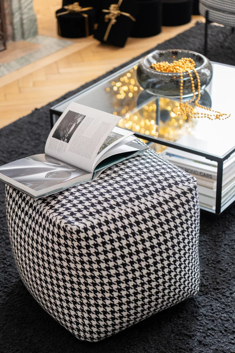 Pouf Pied-De-Poule Coton