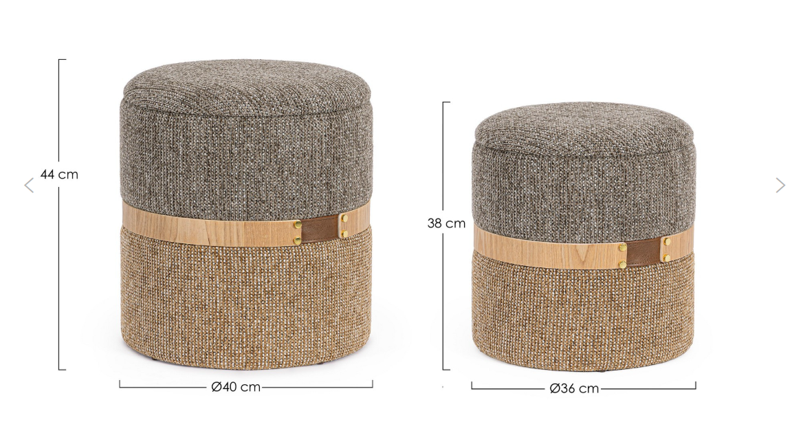 Ensemble de 2 poufs rangement Tany