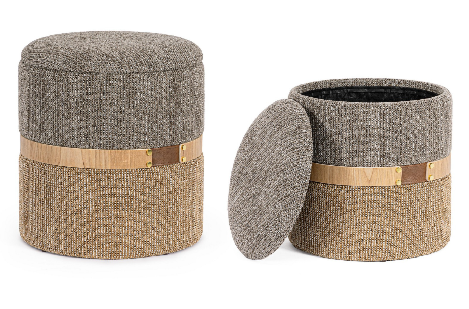 Ensemble de 2 poufs rangement Tany
