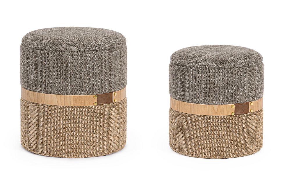 Ensemble de 2 poufs rangement Tany