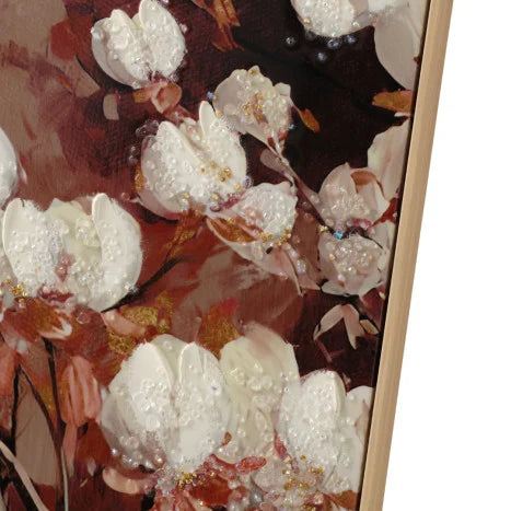 ensemble de 3 tableaux fleurs encadrés