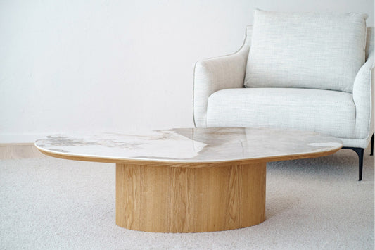 Table basse céramique et frêne