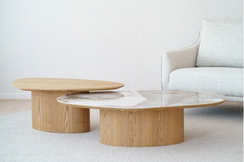 Table basse céramique et frêne