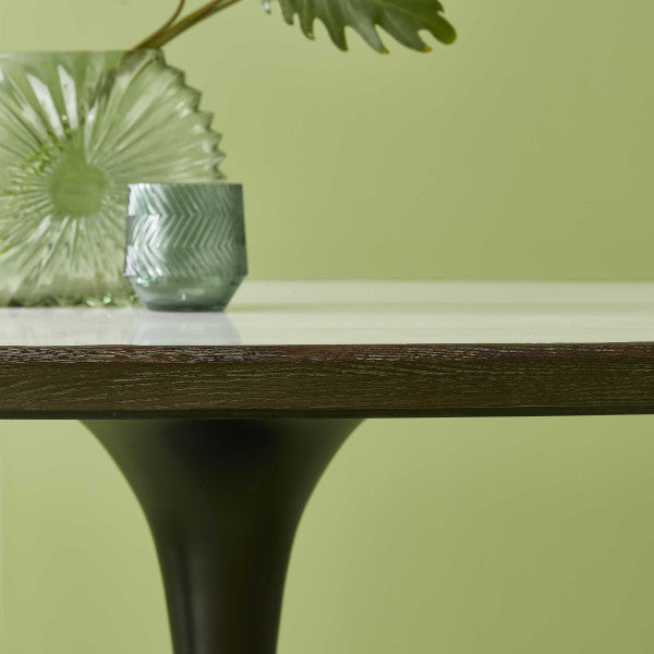 Table basse Forme Tulipe marbre chêne