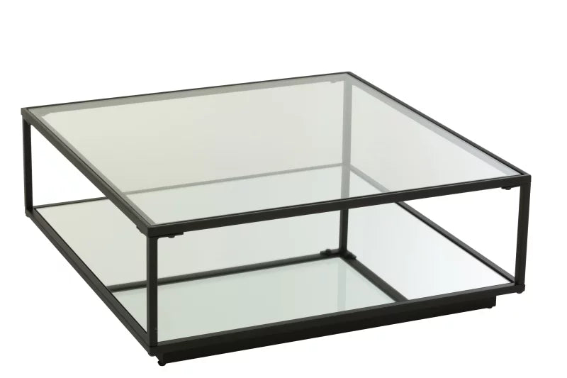 Table Basse métal verre et miroir