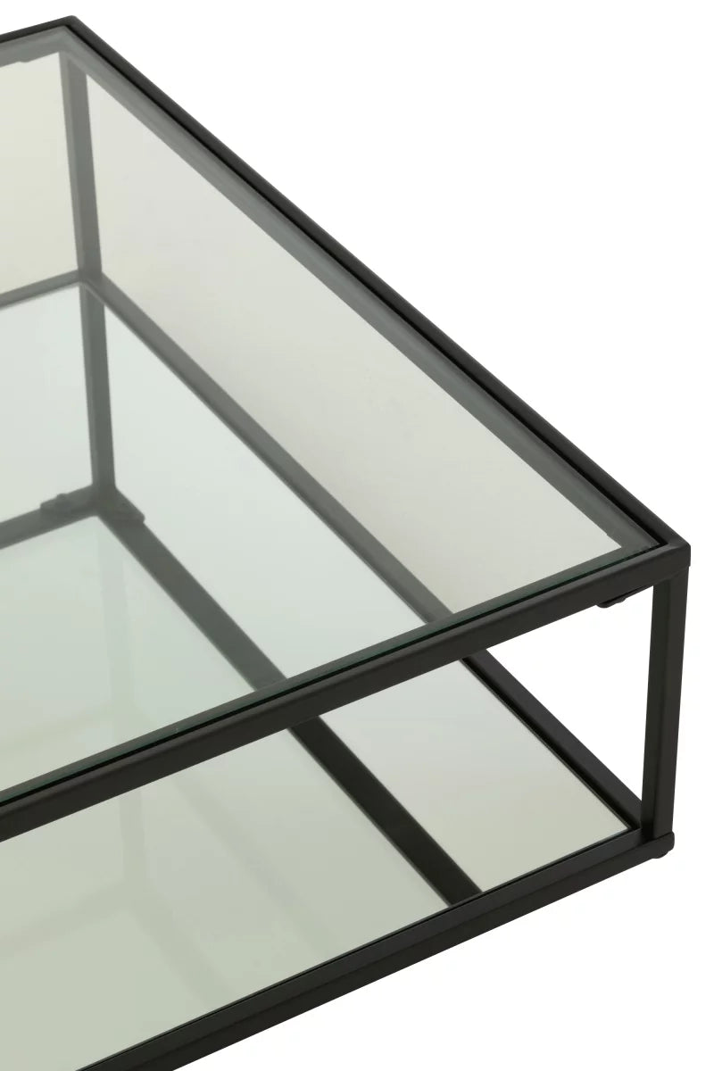 Table Basse métal verre et miroir